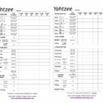Printable Yahtzee Score Card 1