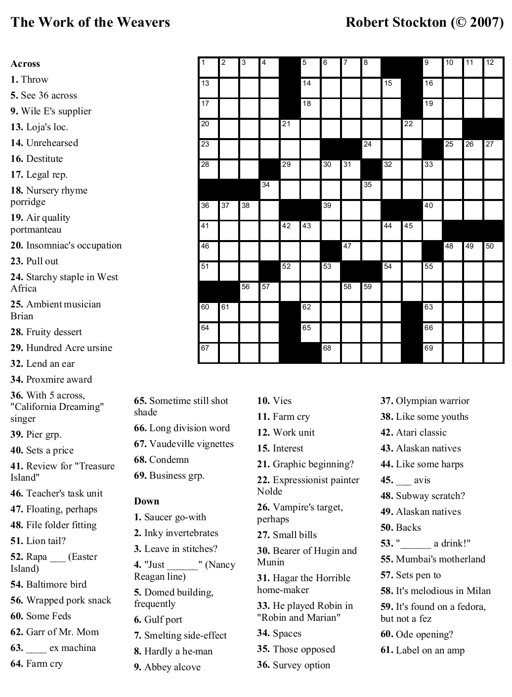 Free Printable Crosswords Medium Difficulty Downloadable Free 