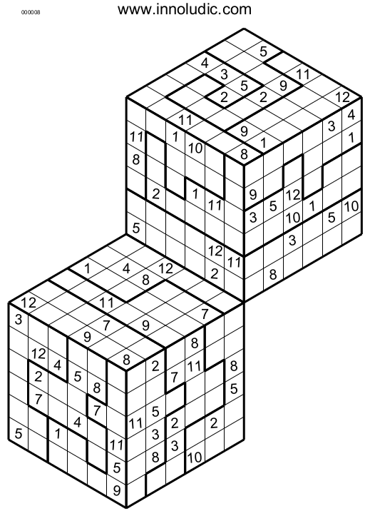 3D Combined Sudoku Sudoku Printable Puzzle