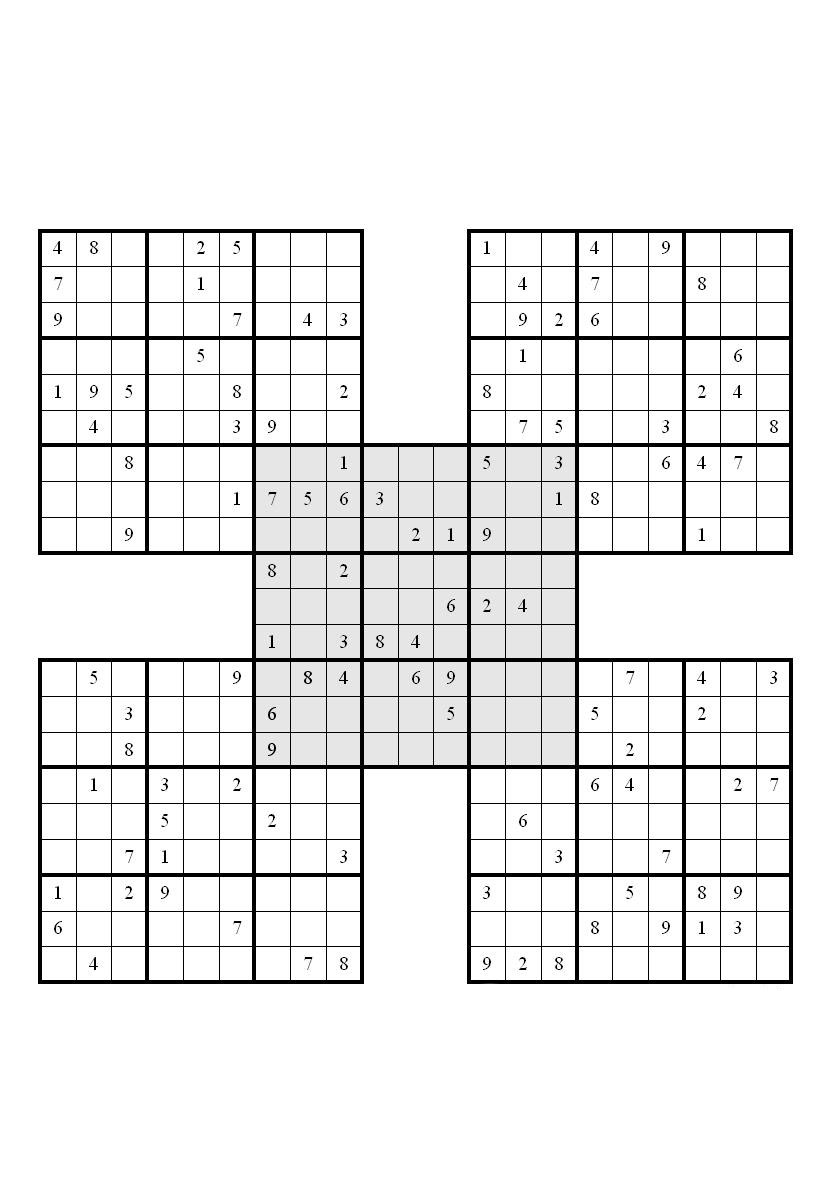 Printable Samurai Sudoku Download