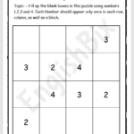 4x4 Very Easy Blank Sudoku Printables For Kindergarten
