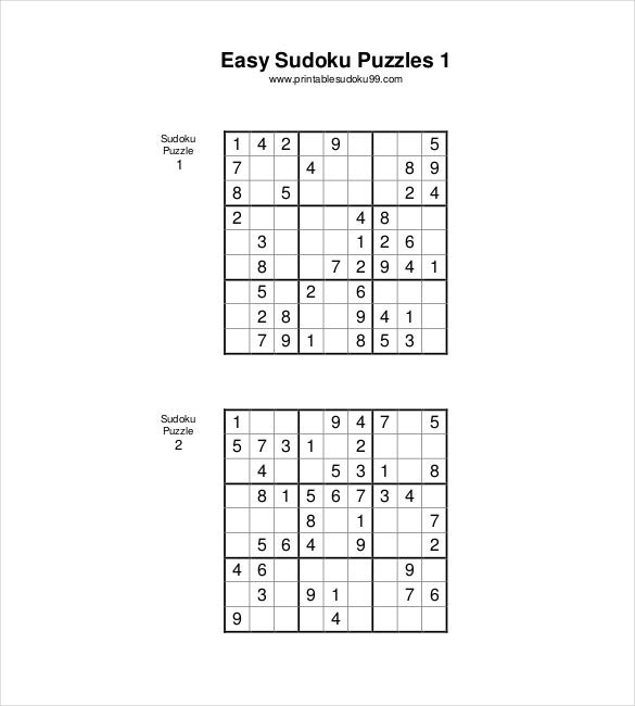 Sudoku Printable Pdf Easy
