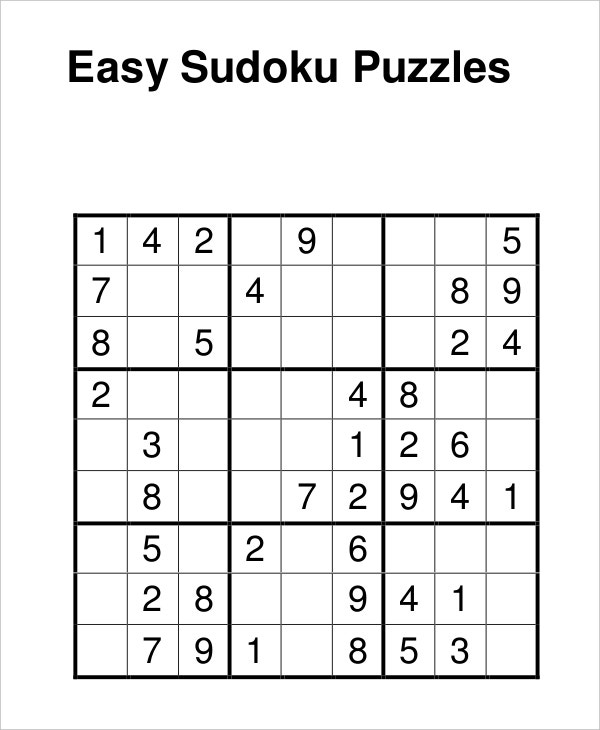 Basic Sudoku Printable