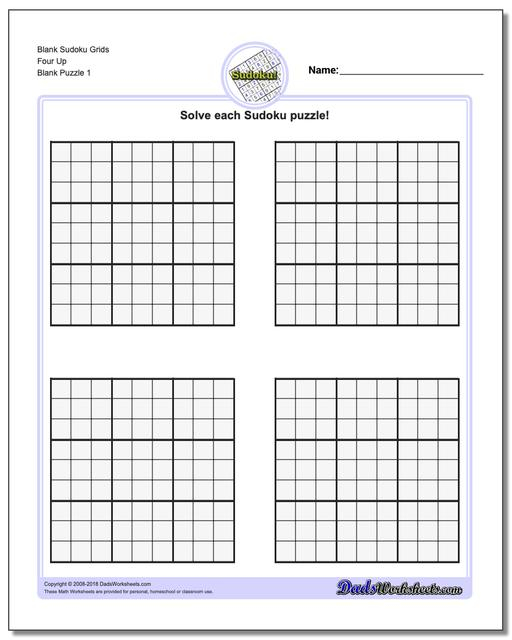 Free Printable Blank Sudoku Sheets