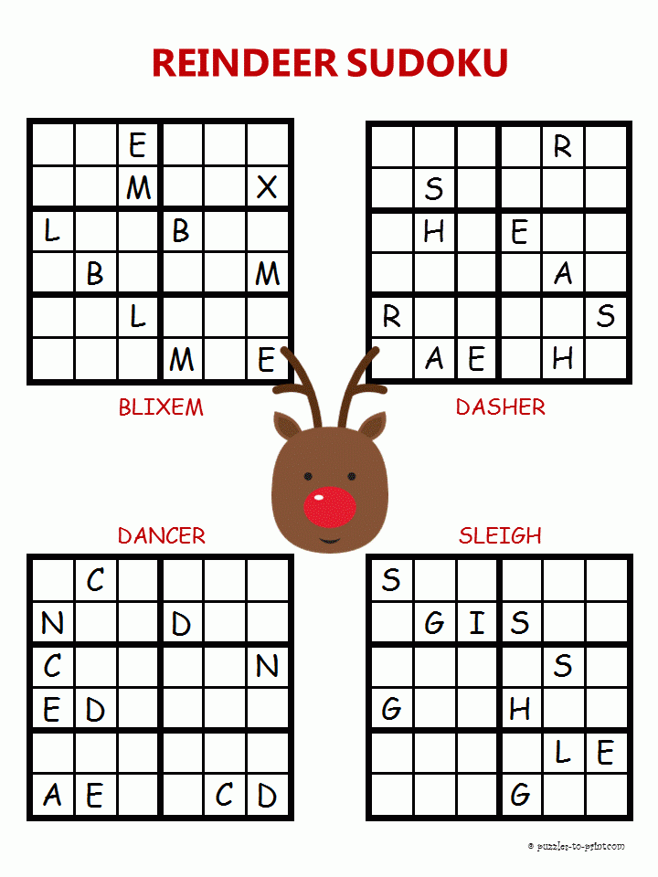Christmas Sudoku Puzzles Printable