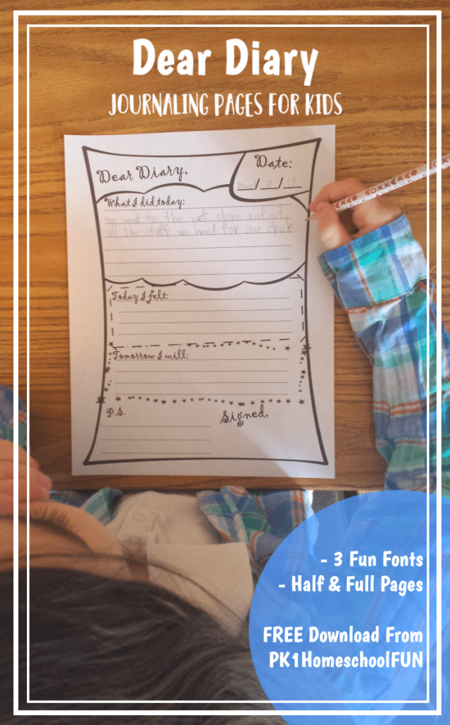 Daily Diary Journal Pages For Kids Free Homeschool Deals