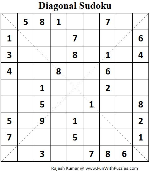 Diagonal Sudoku Fun With Sudoku 75 Sudoku Puzzles