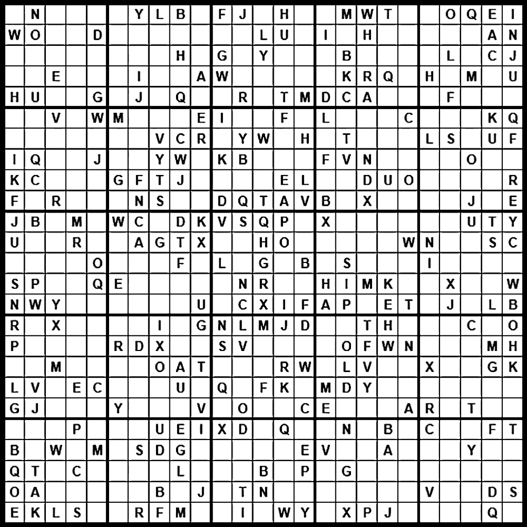 Free Printable Alphabet Sudoku Puzzles