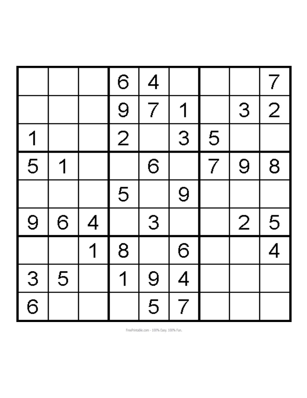 Very Easy Sudoku Printable