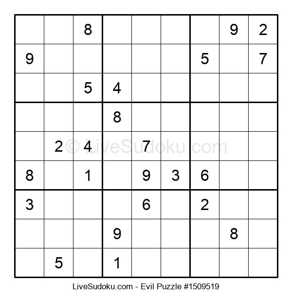Evil Sudoku Online 1509519 Live Sudoku