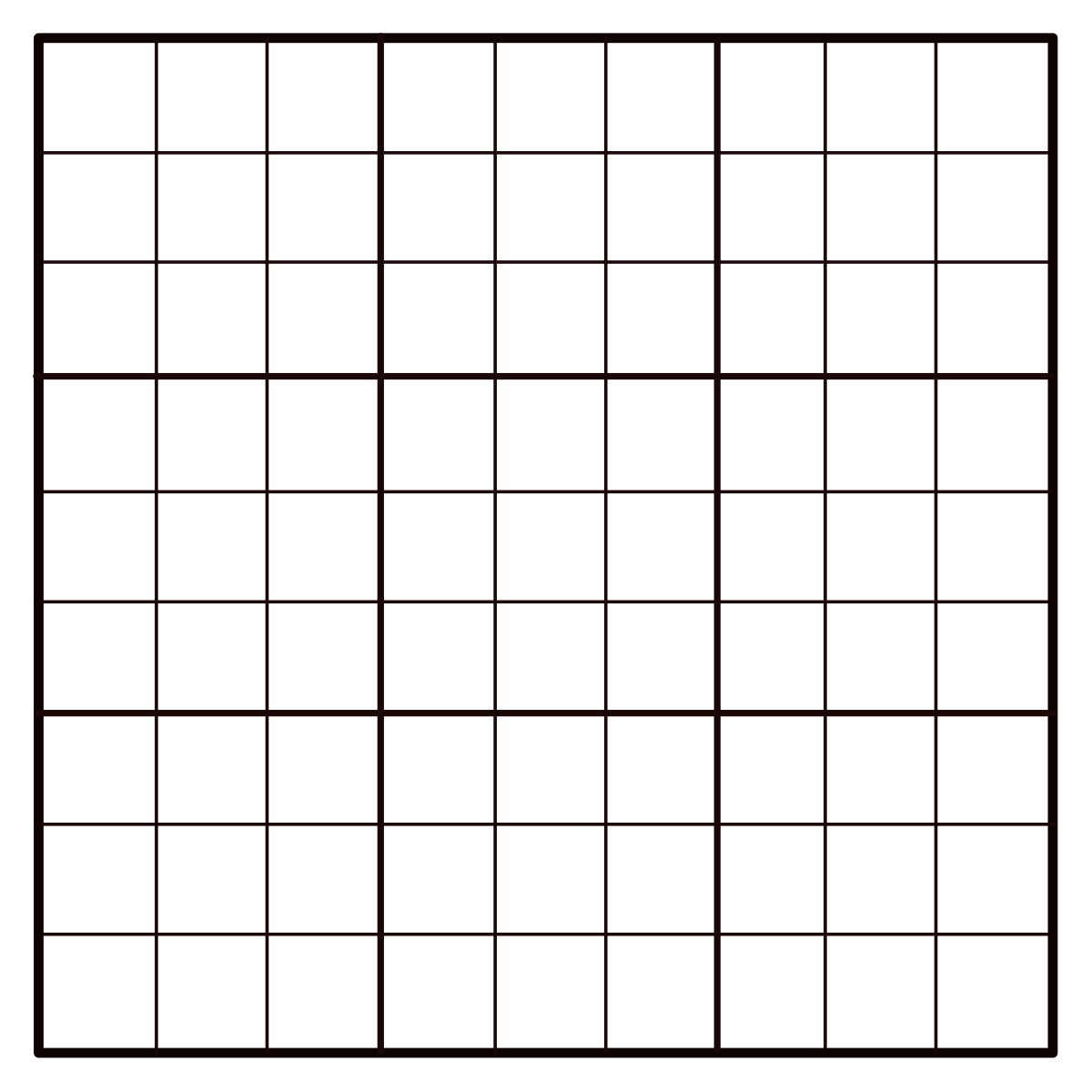 Empty Sudoku Grid Printable