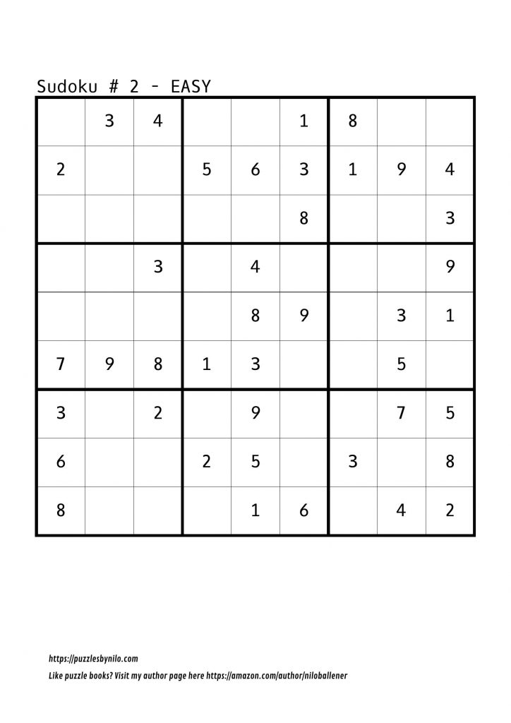 Printable Sudoku Puzzles Easy 2