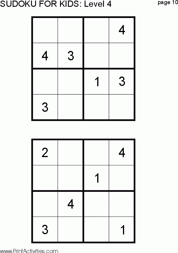Sudoku Level 4 Printable