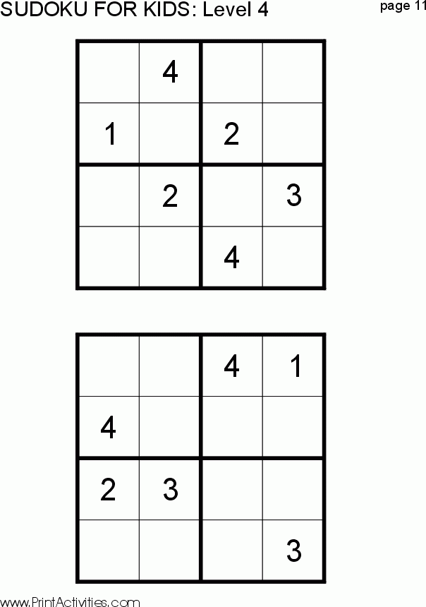 Sudoku Level 4 Printable