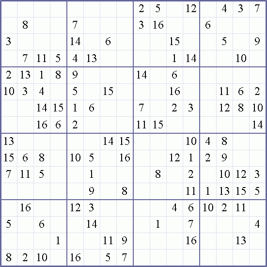 Free Printable 16x16 Sudoku Puzzles Quotes