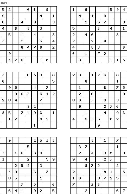 Sudoku Printable Medium 6 Per Page