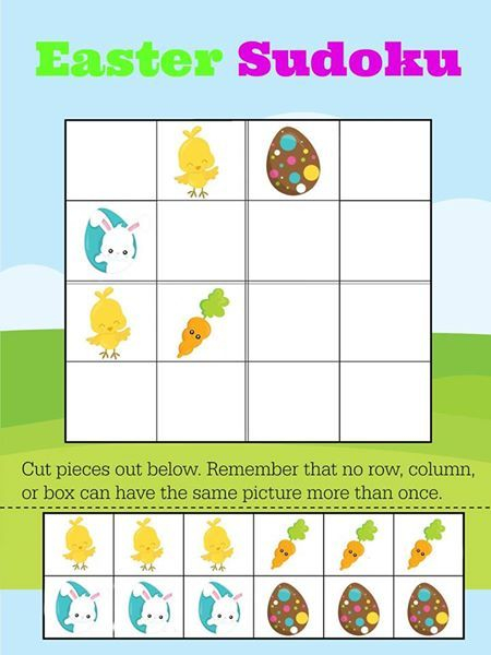 FREE Printable Easy Easter Sudoku For Preschool Primary