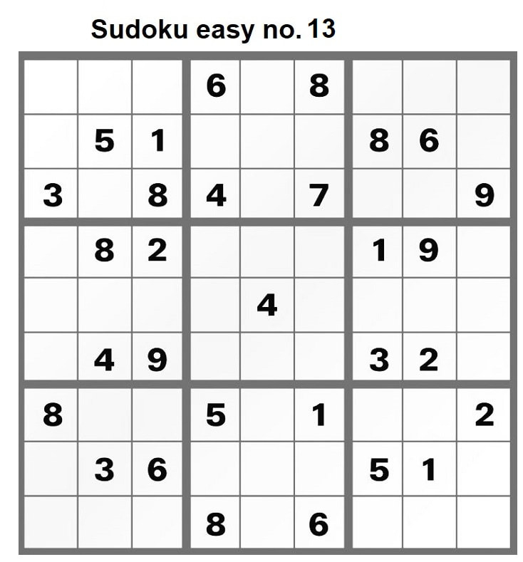 Sudoku Easy Level Printable