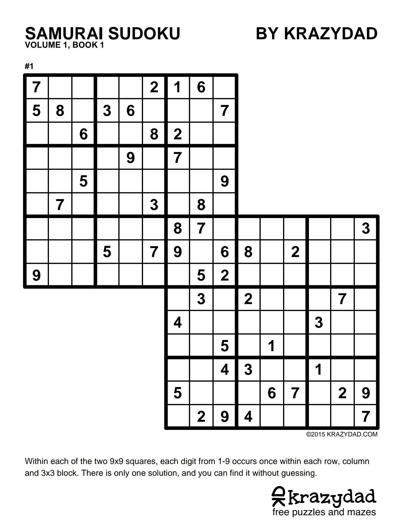 Krazydad Printable Sudoku