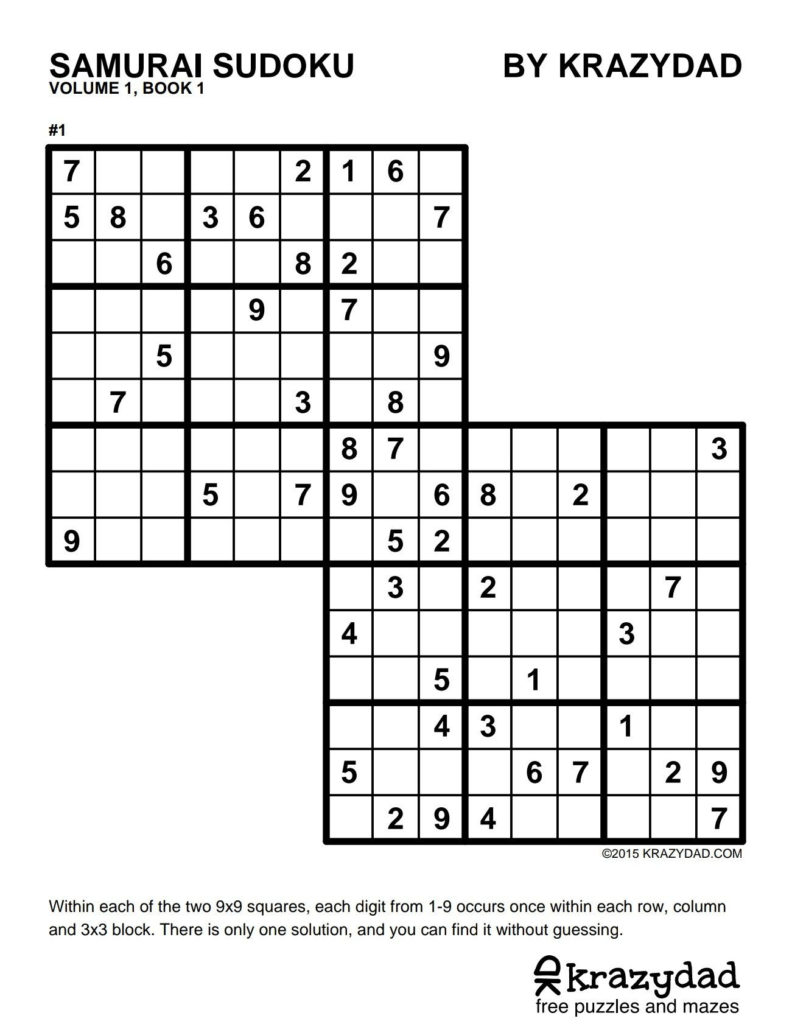 Free Printable Sudoku Puzzles Crazy Krazydad Sudoku