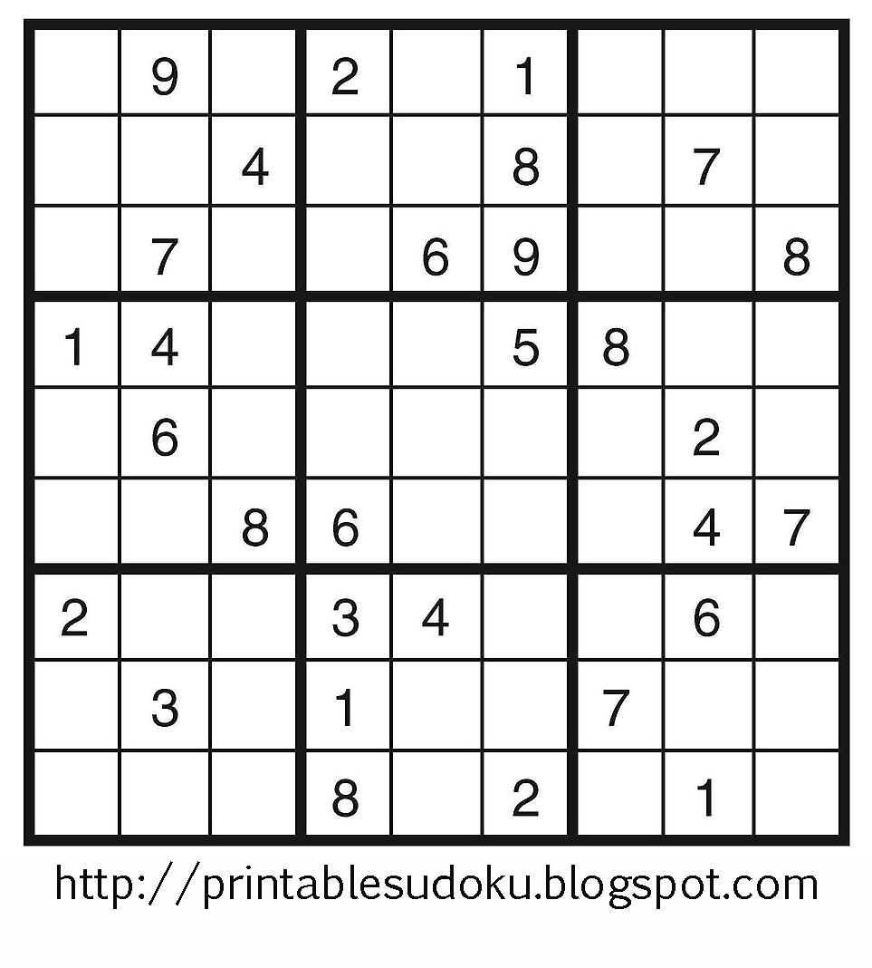 Free Printable Sudoku