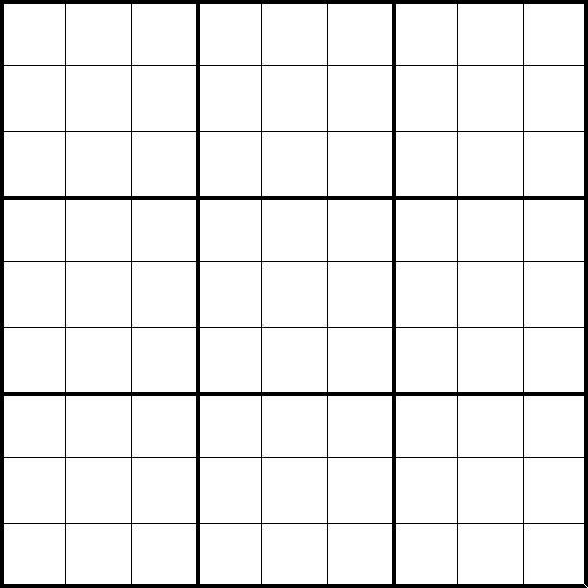 Sudoku Blank Form Printable