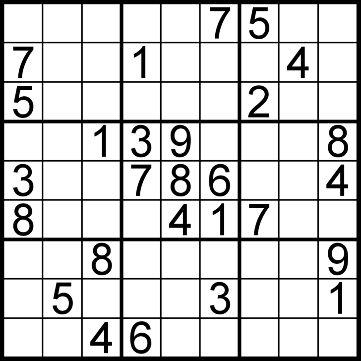Printable Sudoku Puzzles Com