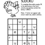 Free Thanksgiving Sudoku Puzzle For Megan Thanksgiving