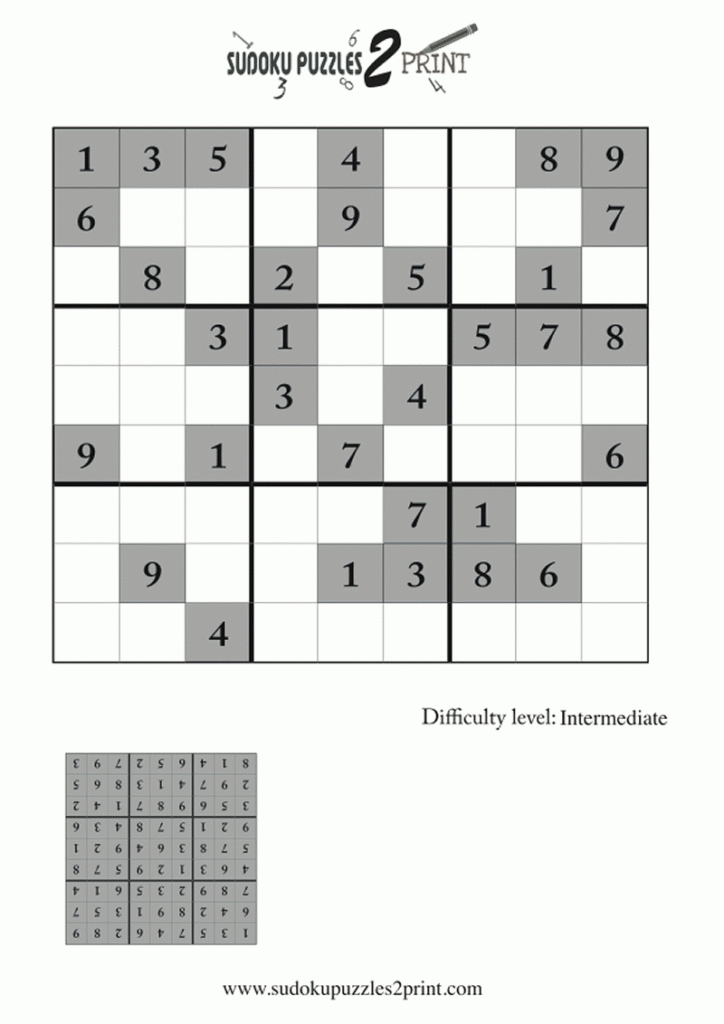 Intermediate Sudoku Printable Sudoku Printable