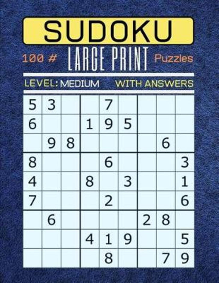 Large Print Medium Level Sudoku Printable