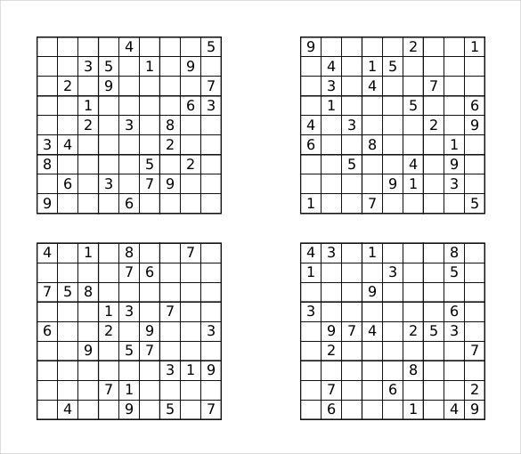 Free Printable Sudoku Puzzles Pdf