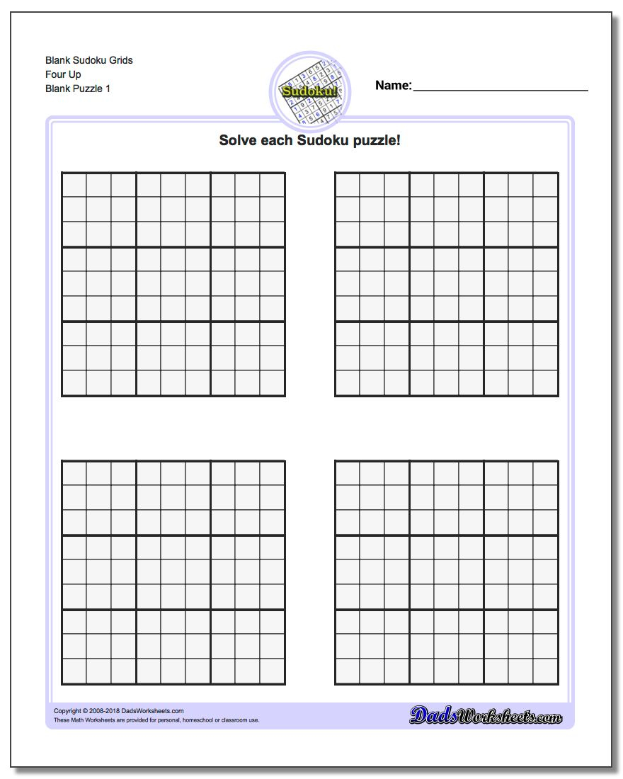 Sudoku Printable Grids