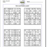 Printable Easy Sudoku Math Worksheets Sudoku Puzzles