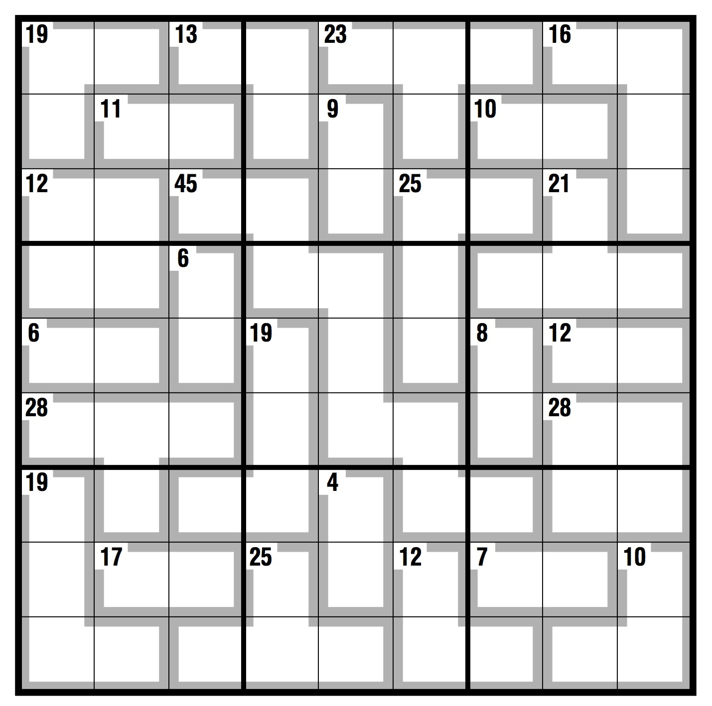 Killer Sudoku Printable Puzzles