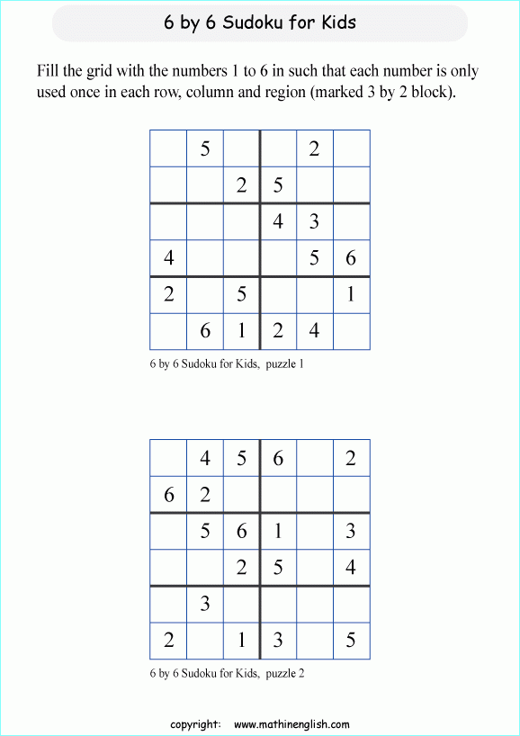 Math Sudoku Printable