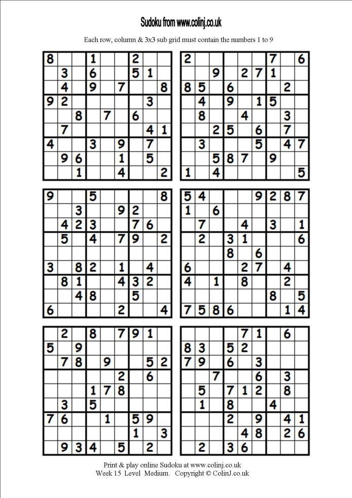 Sudoku Printable 1 Per Page