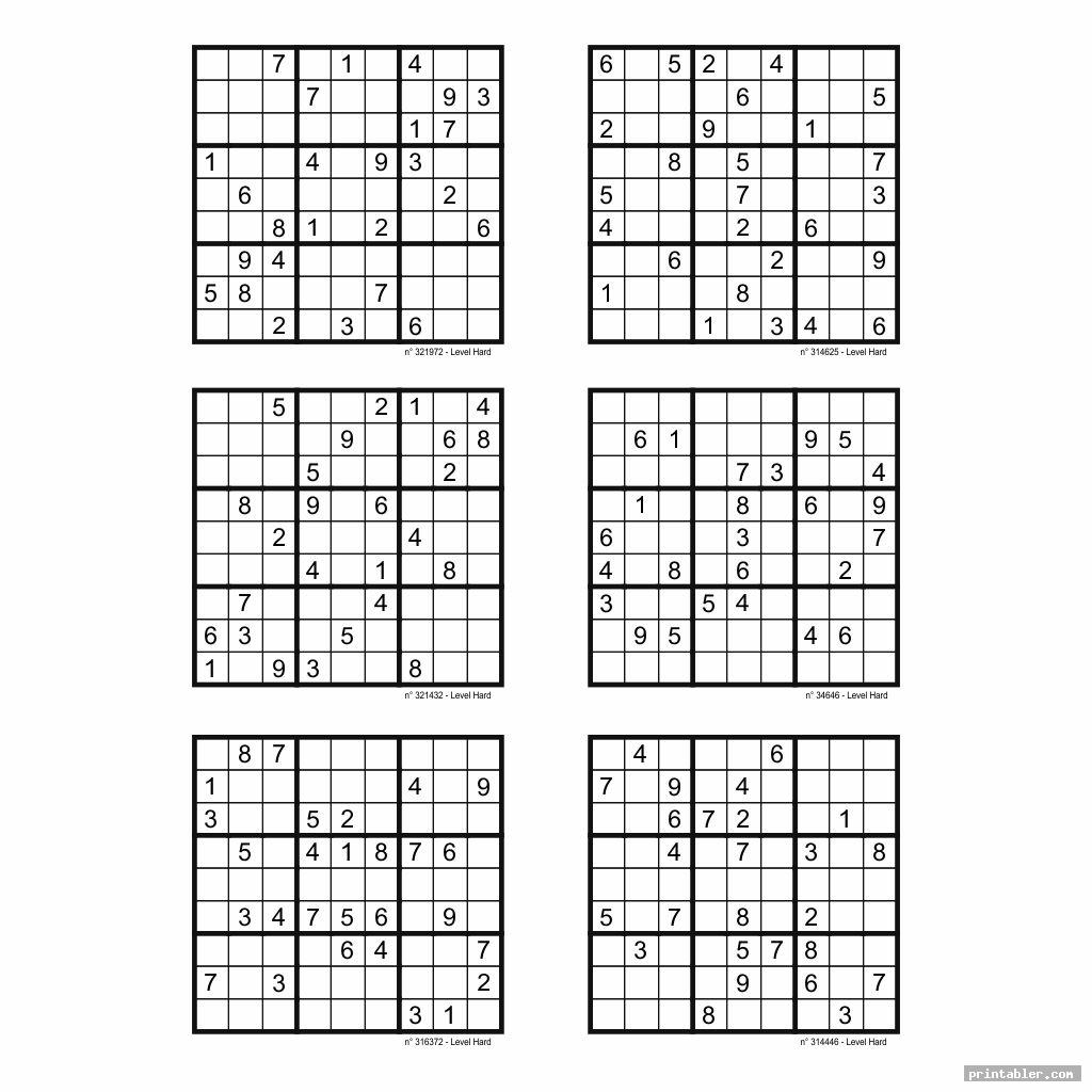 Free Printable Sudoku 6 To A Page