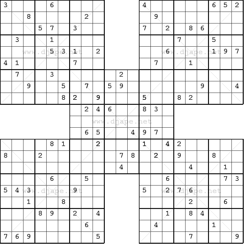 Samurai Sudoku Printable