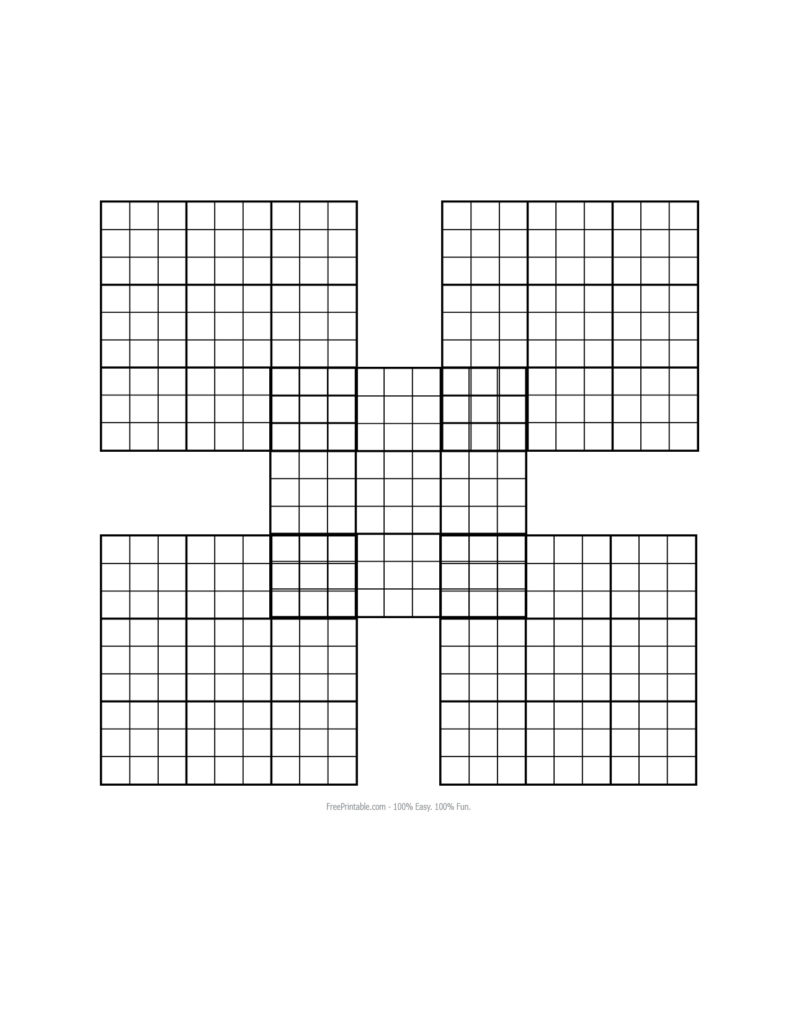 Samurai Sudoku Printable Blank Sudoku Printable
