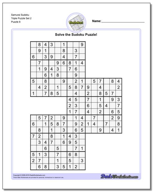 Printable Triple Sudoku Puzzles