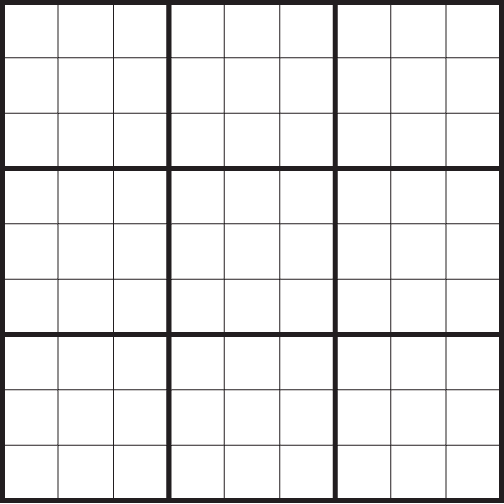 Blank Sudoku Board Printable
