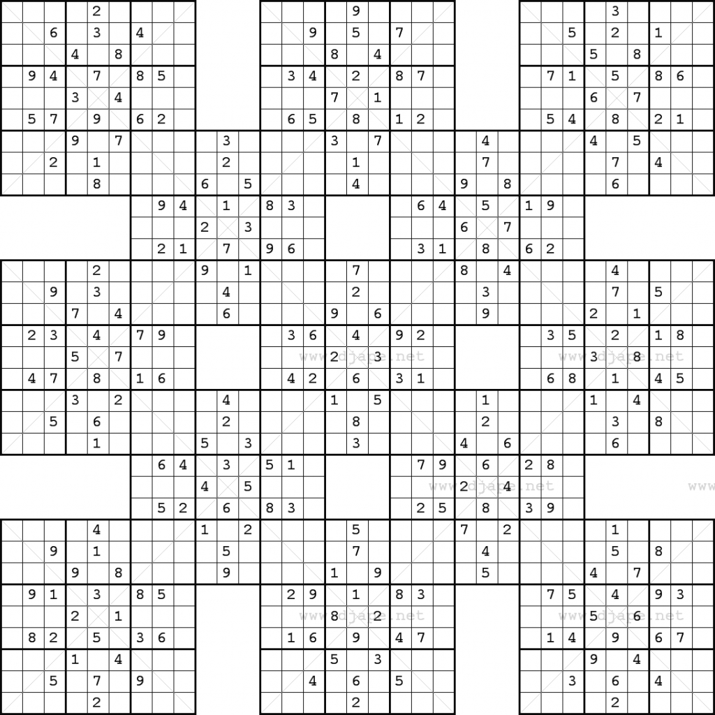 X Sudoku Printable