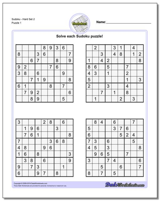 Printable Sudoku Hard