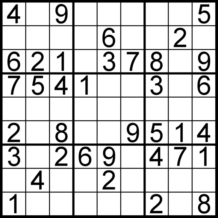 Beginner Sudoku Puzzles Printable