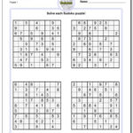 Sudoku Printable 4 Per Page That Are Superb Randall Website
