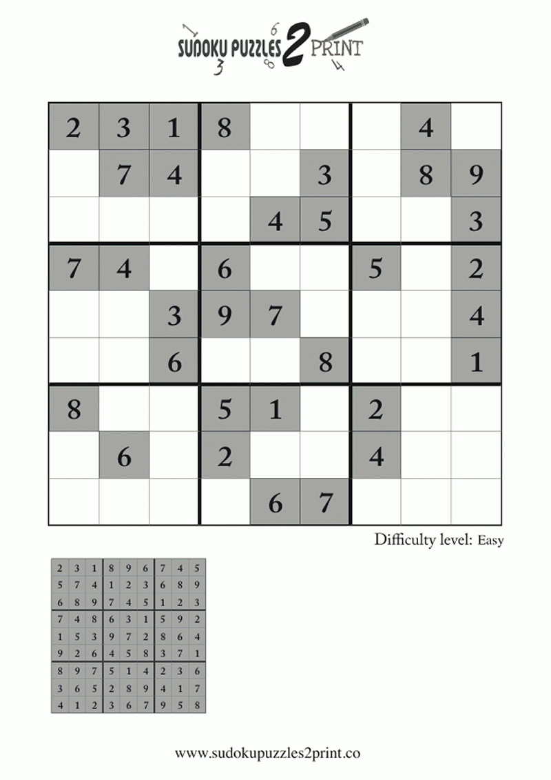 Printable Sudoku Puzzles Com Answers