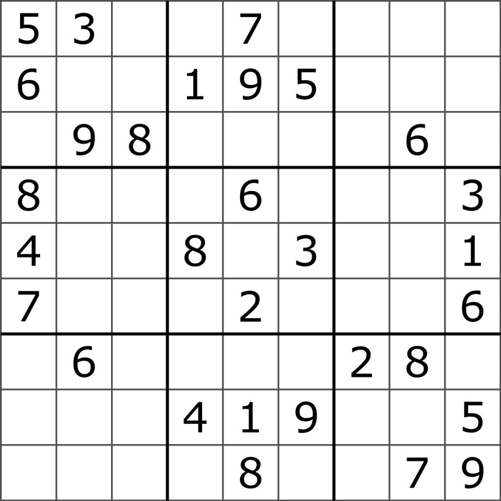 Sudoku Wikipedia Printable Sudoku Fiendish Printable