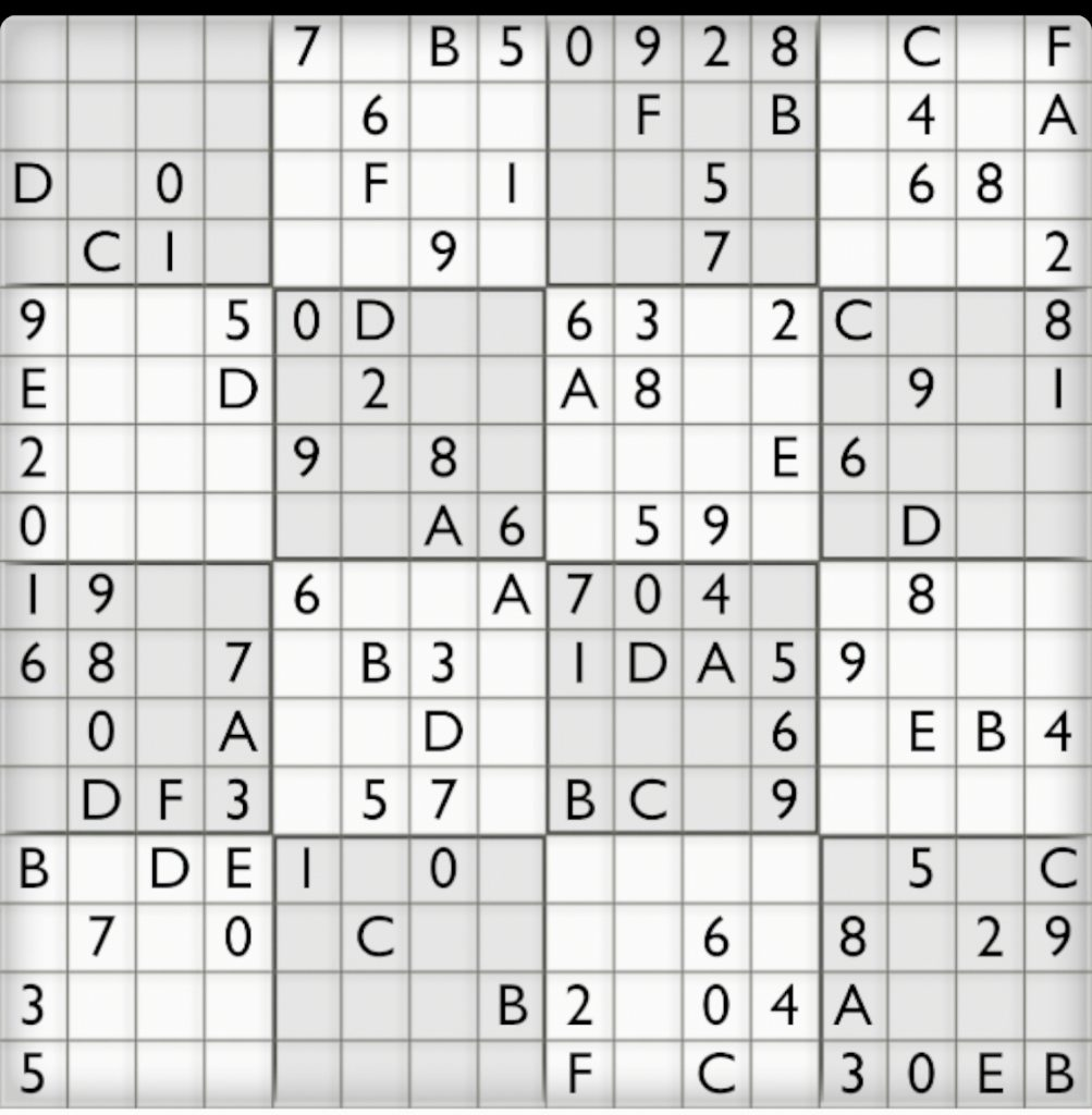 Printable Sudoku Puzzles 16x16