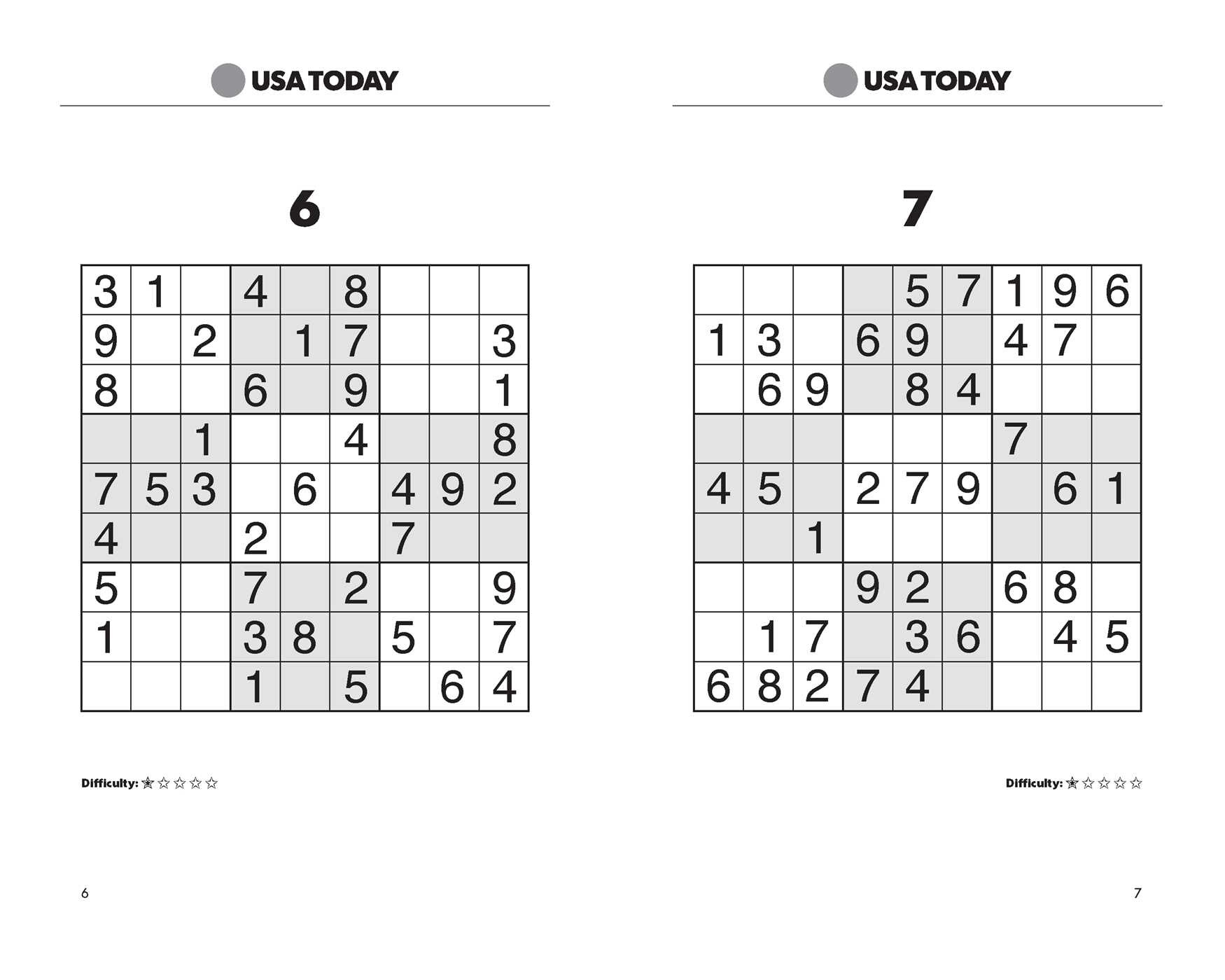 Usa Today Sudoku Printable