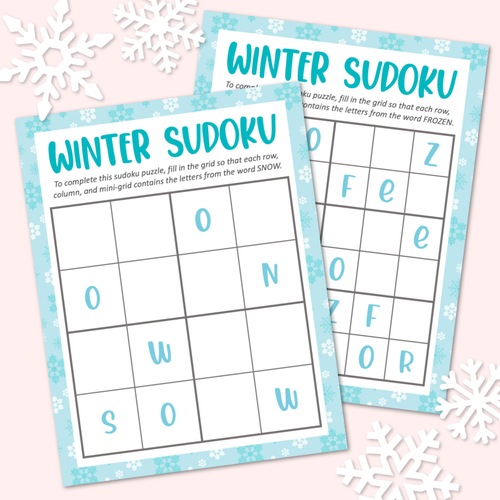 Winter Sudoku Puzzles Free Printable Happy Go Lucky